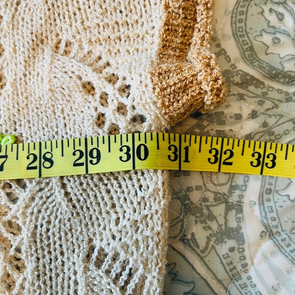 POL Floral Open Tan and Brown oversized L Knit Sweater - Picture 4 of 7